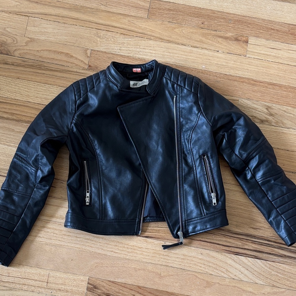 Super Cool H&M Black Faux Leather Jacket